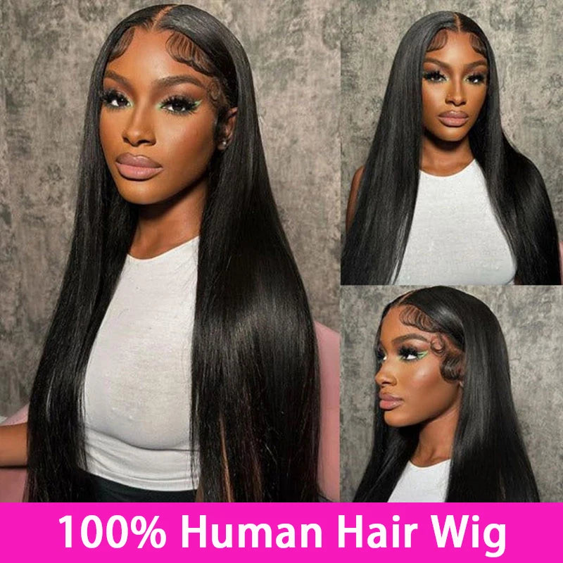 13x6/13x4 Bone Straight Lace Front Wig – Malaysian Human Hair, Pre-Plucked, up to 42"