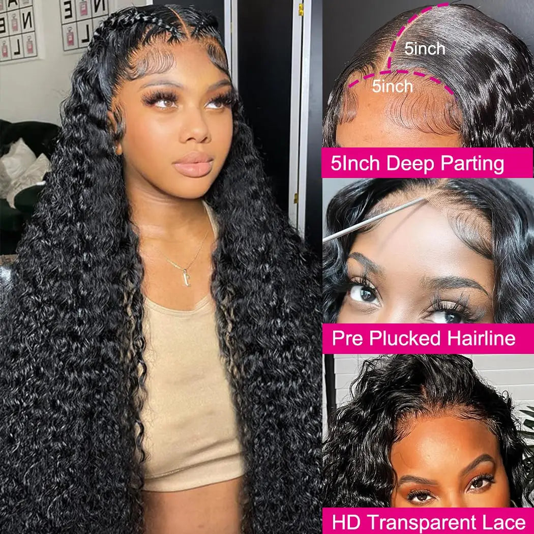 Wear & Go Glueless Wig, Deep Wave Human Hair - alternate view