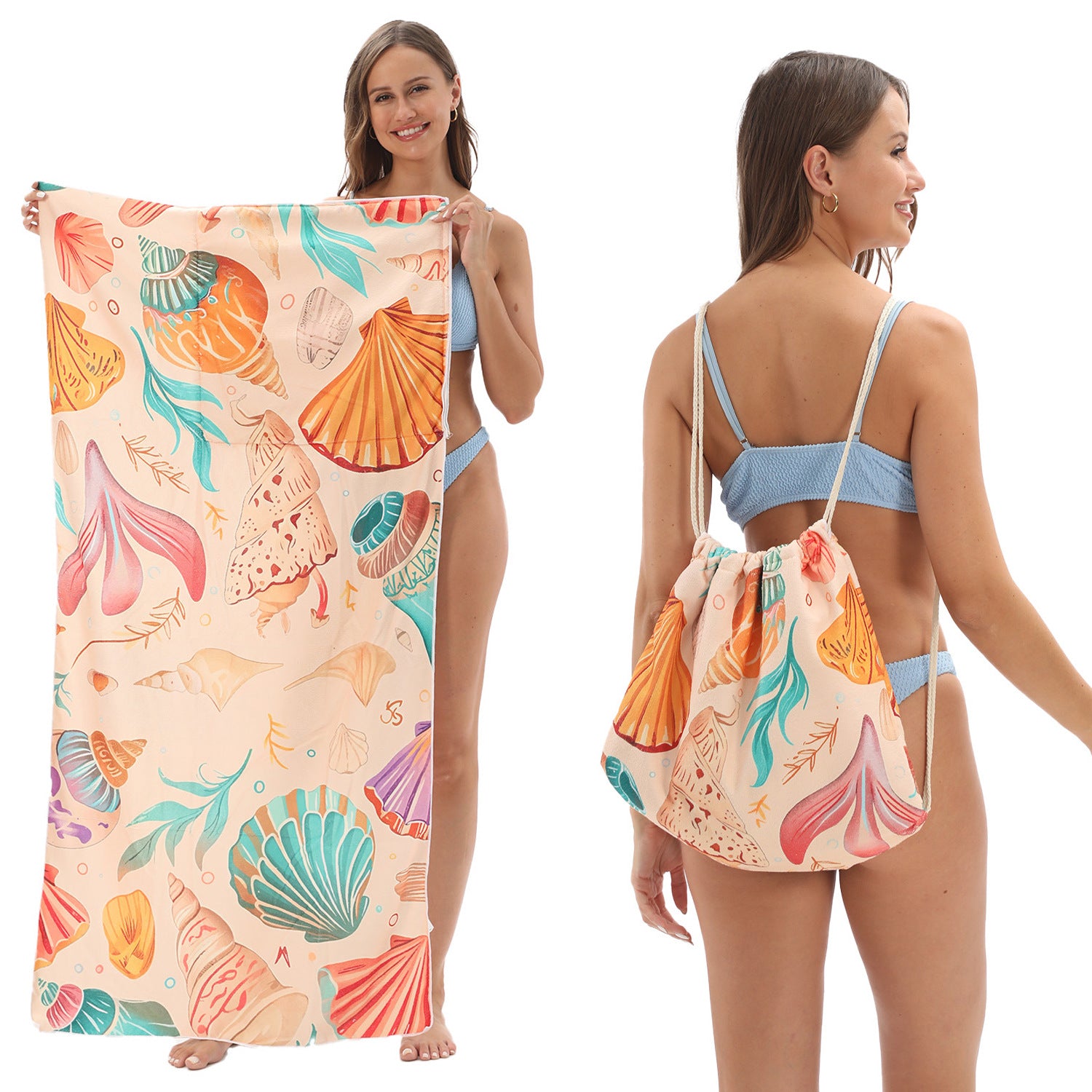 Foldable Two-in-One Beach & Bath Towel