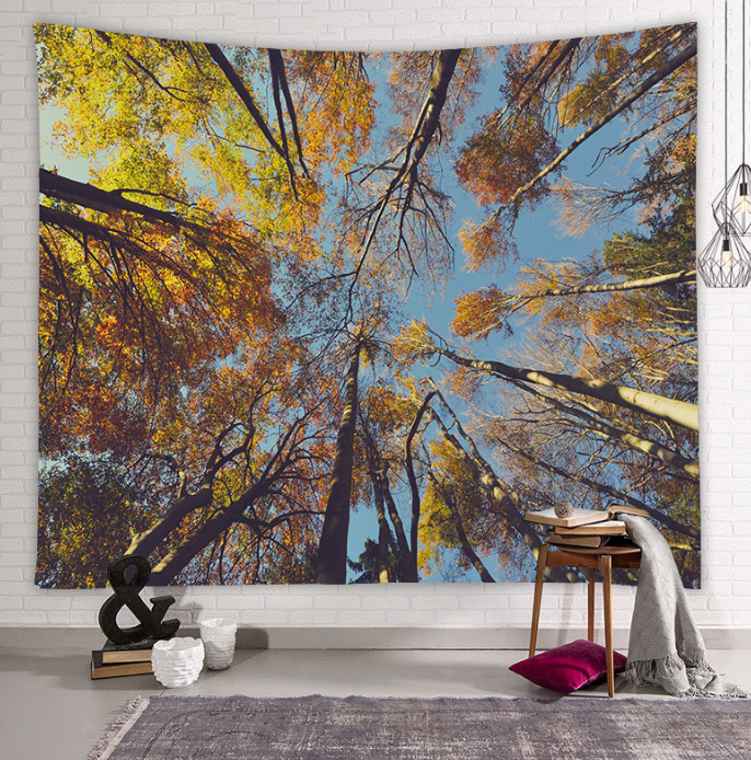 Natural Forest Print Wall Tapestry - detail view