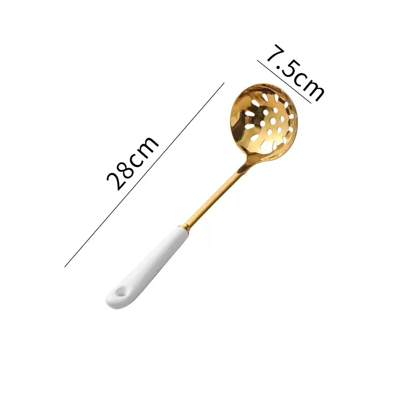 Ceramic-Handle Kitchen Utensil Set