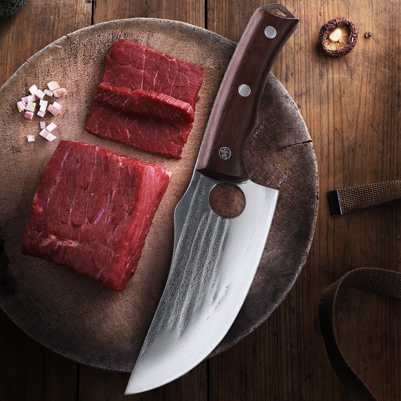 Hand-Forged Meat Cutting Knife - detail view