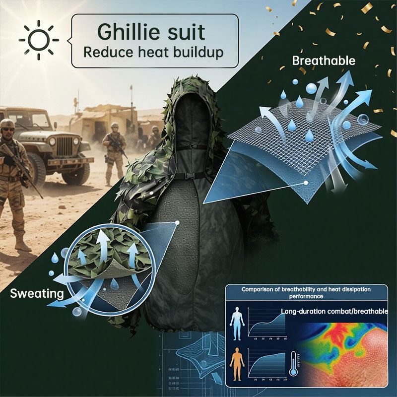 Tactical 3D Leafy Ghillie Suit with Hat