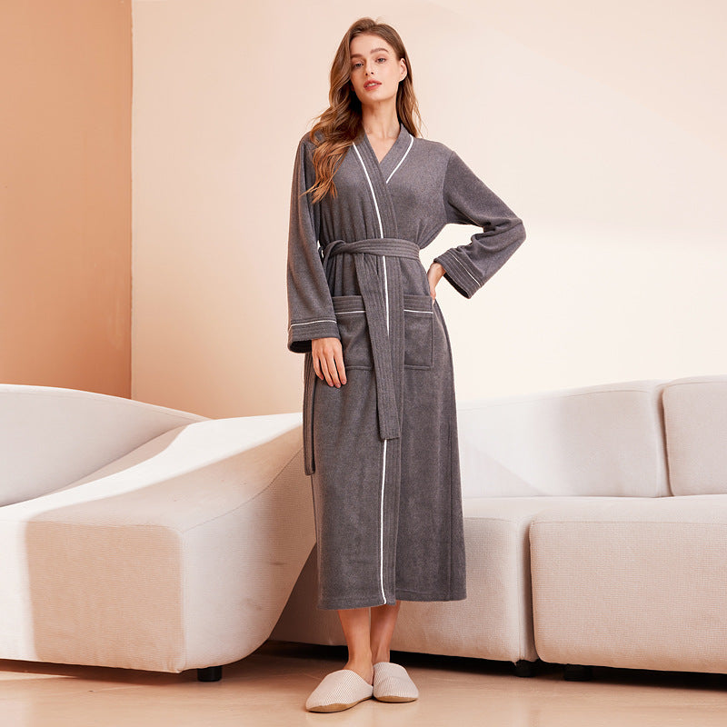 Unisex Long-Sleeve Terry Bathrobe
