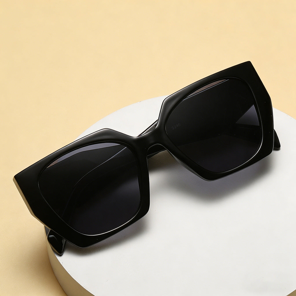 Wide-Temple Cat-Eye Sunglasses - detail view