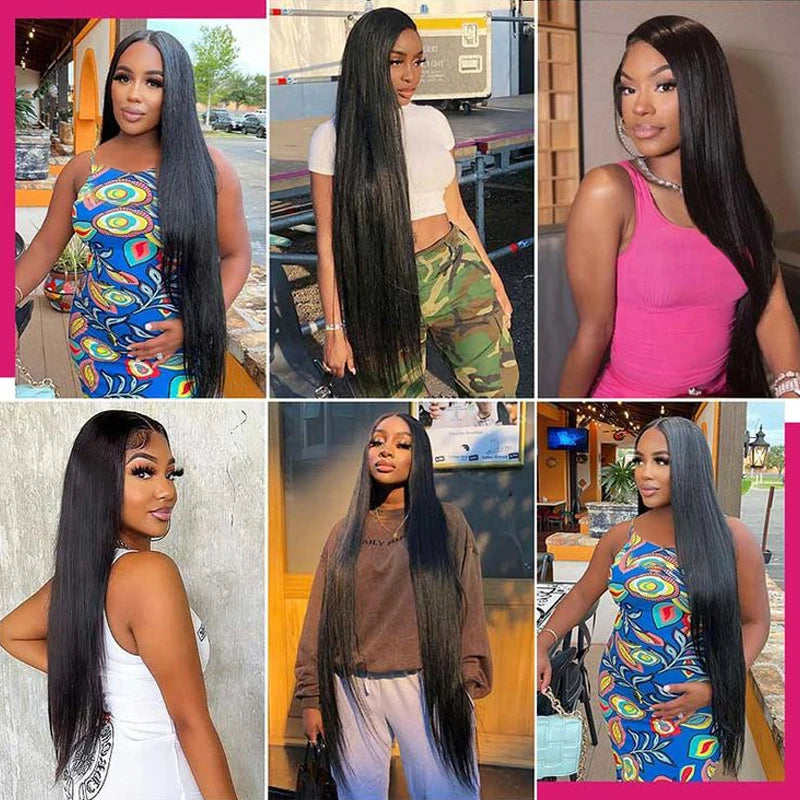 13x6/13x4 Bone Straight Lace Front Wig – Malaysian Human Hair, Pre-Plucked, up to 42"
