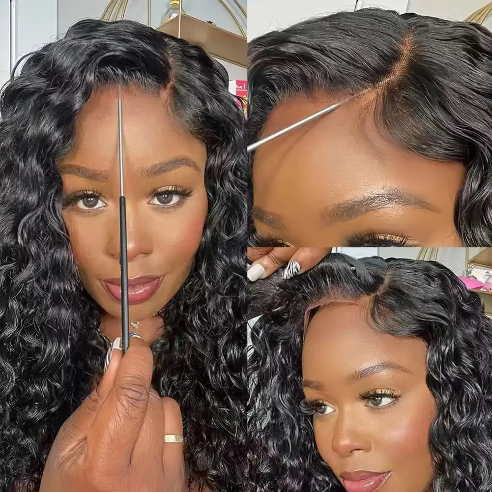 Wear & Go Glueless Wig – Deep Wave Human Hair, Pre-Cut Lace, Ready to Wear