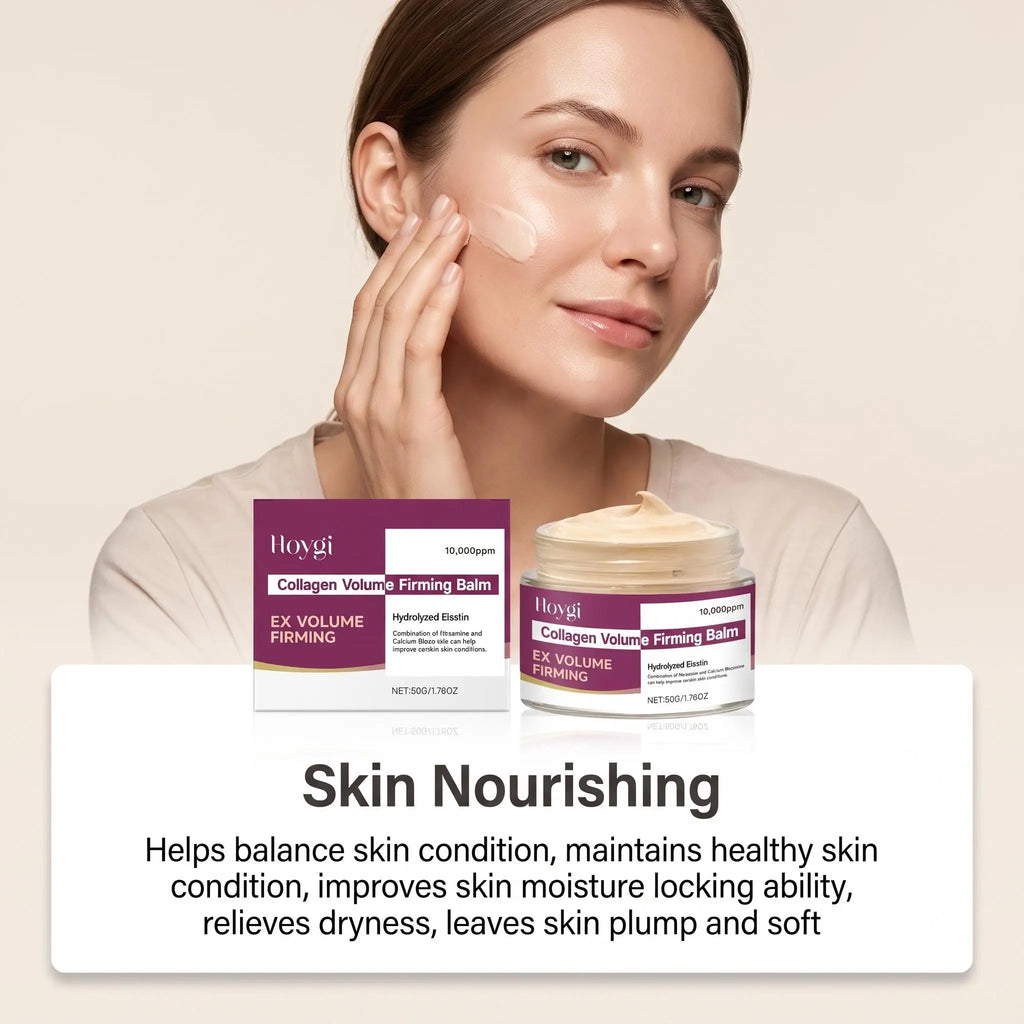 Hoygi Calcium Collagen Firming Face Cream Skin Tightening Deep Moisturizing Smooth Texture Soften Skin Reduce Fine Lines Brighten Complexion Anti Aging Facial Balm