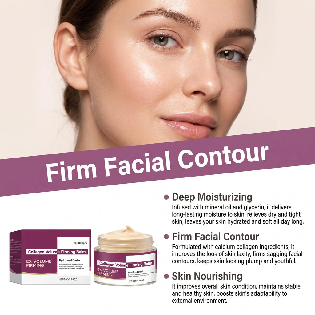 Hoygi Calcium Collagen Firming Face Cream Skin Tightening Deep Moisturizing Smooth Texture Soften Skin Reduce Fine Lines Brighten Complexion Anti Aging Facial Balm