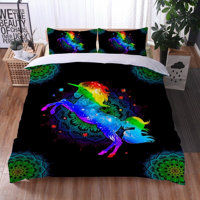 Bohemian Mandala Feather Duvet Cover Set