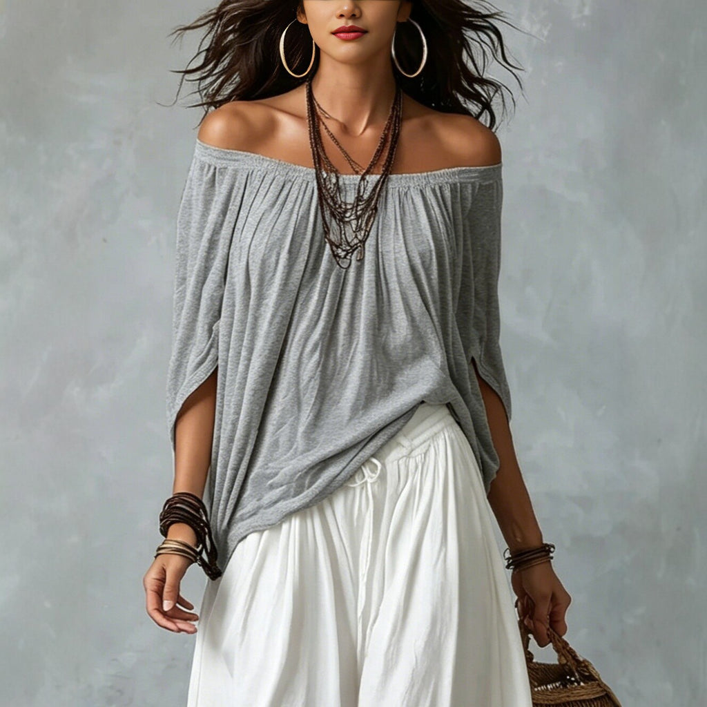 One-Shoulder Top & Wide-Leg Pants Set