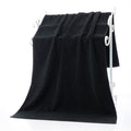 Black Cotton Terry Bath Towel Set