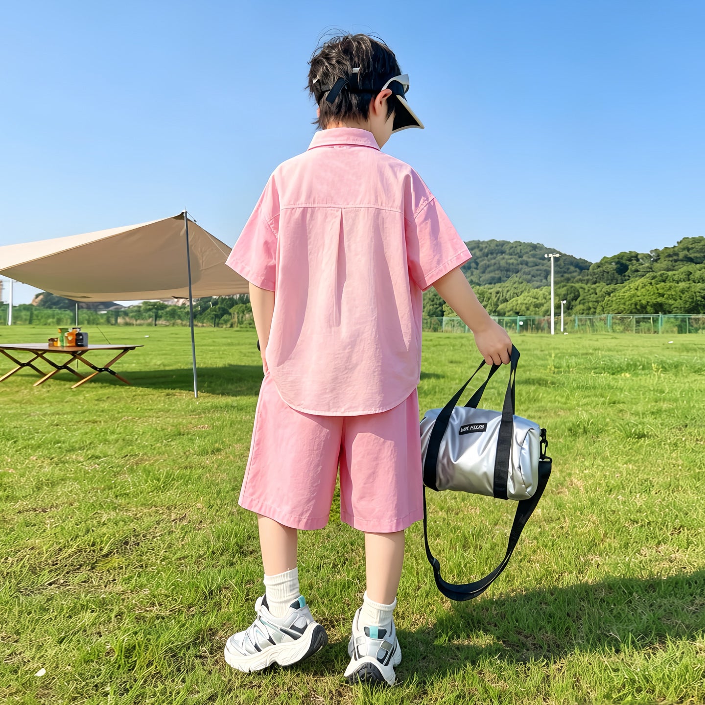 Boy's Shirt Set Short Sleeve Two-Piece