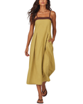 Color-Blocked Spaghetti Strap Maxi Dress