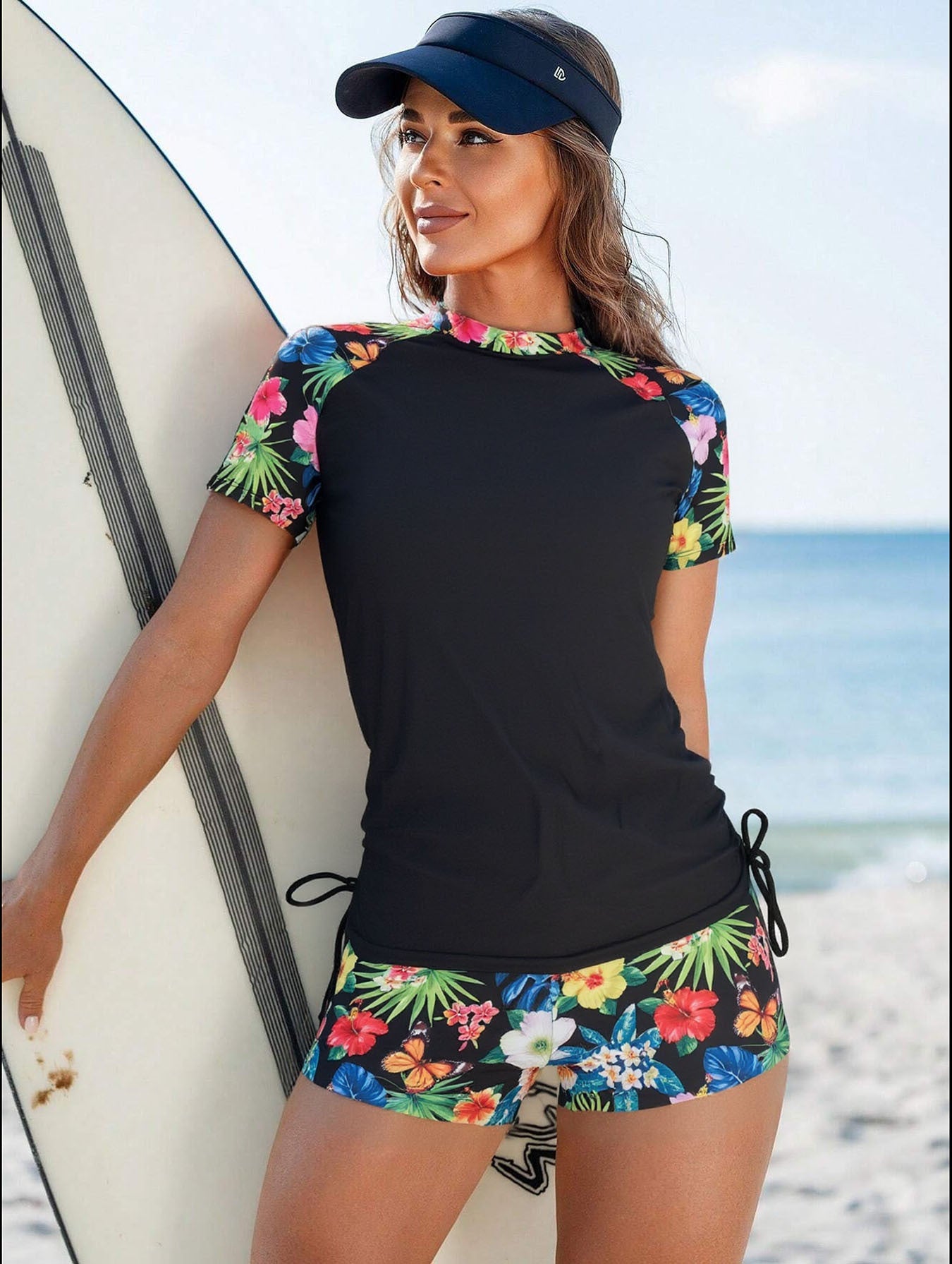 High-Waist Short-Sleeve Surfing Suit