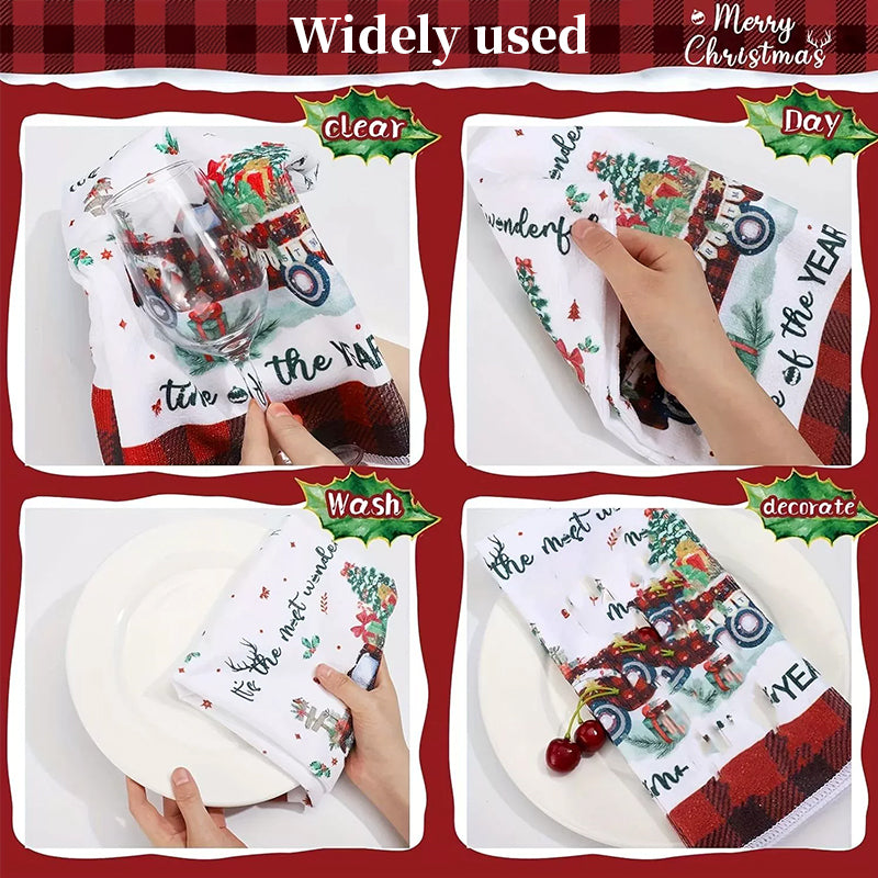 Christmas Kitchen Towel Set - detail view
