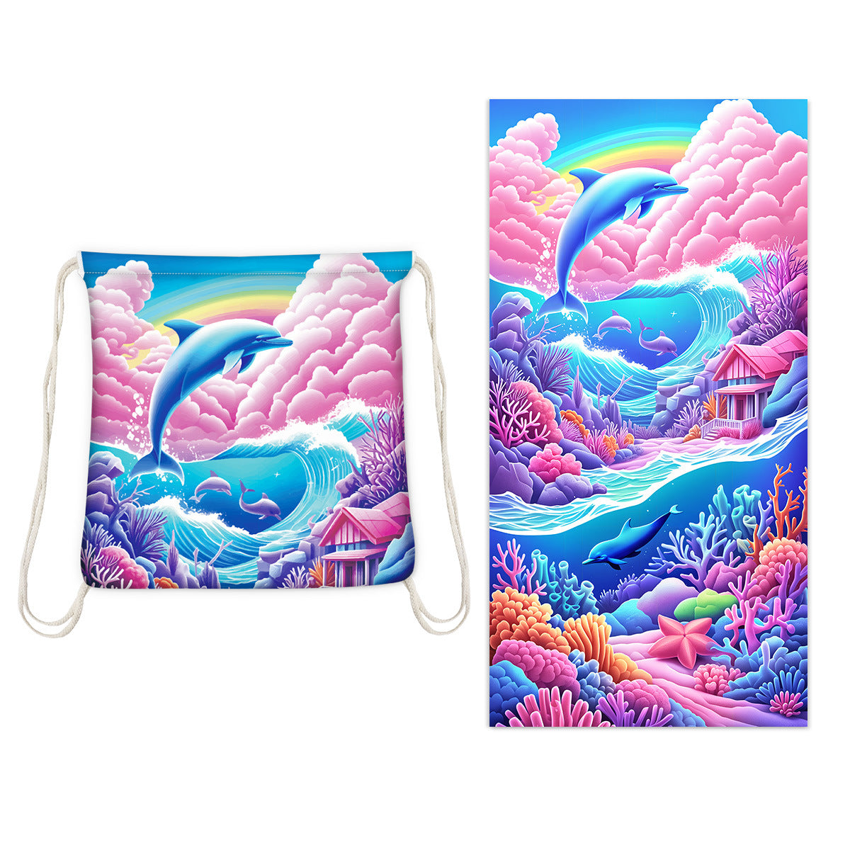 Foldable Two-in-One Beach & Bath Towel