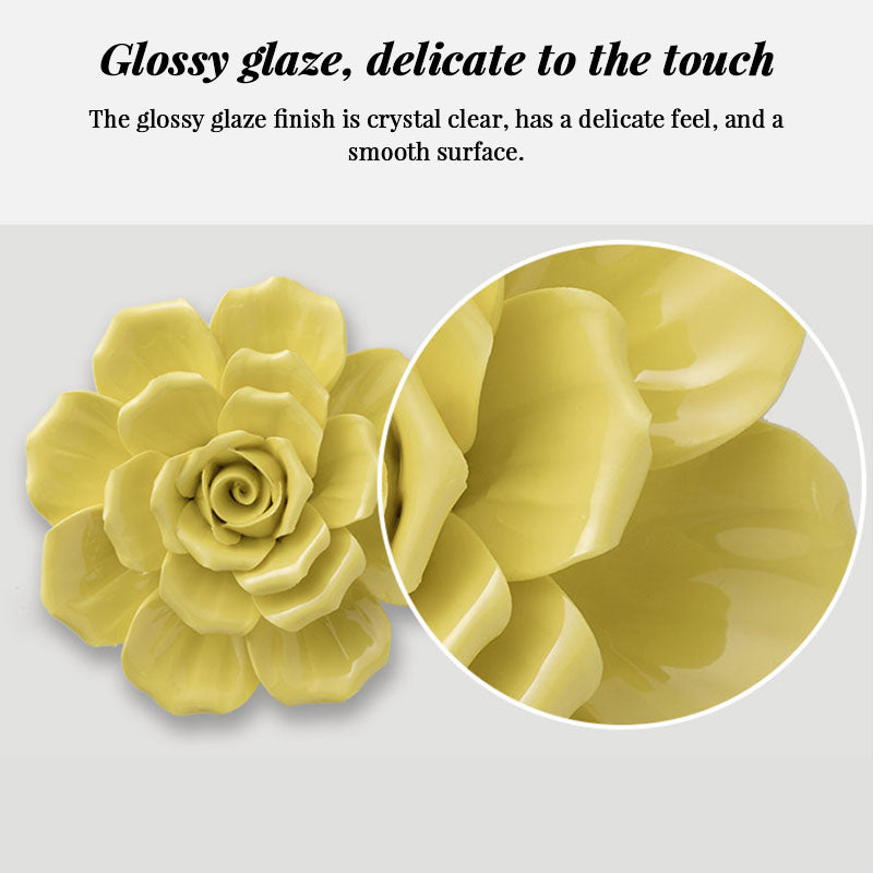 Hand-Painted 3D Ceramic Wall Flowers