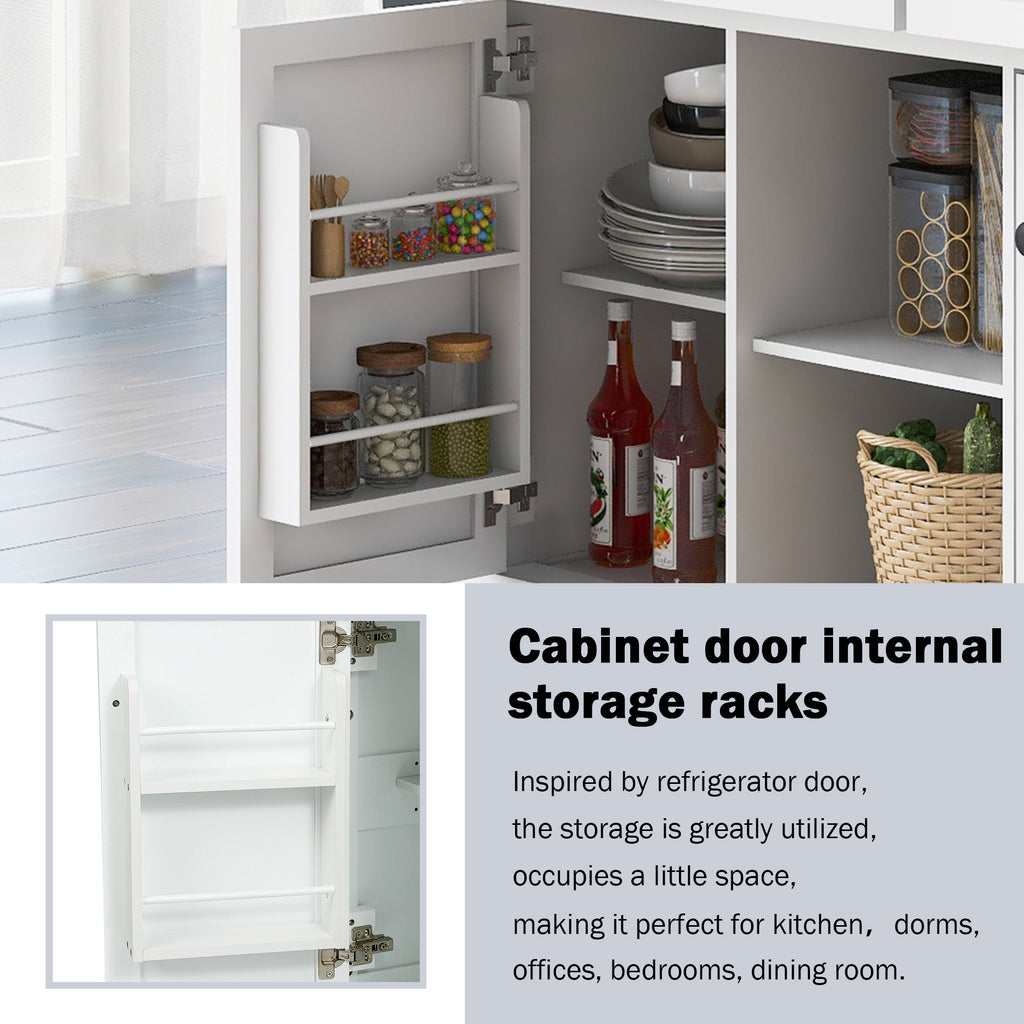 Rubber Wood Kitchen Trolley, White