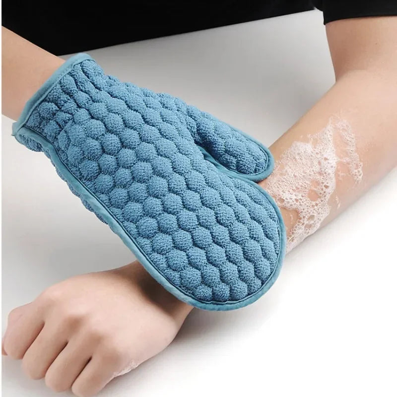4-Piece Bath Towel Set with Exfoliating Glove