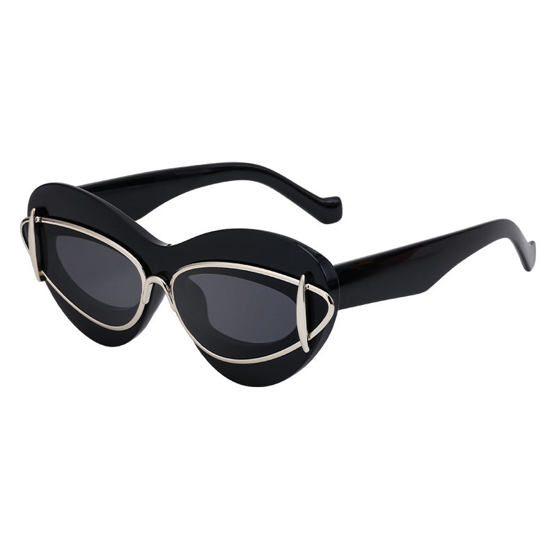 Y2K Cat-Eye Small Frame Sunglasses - detail view