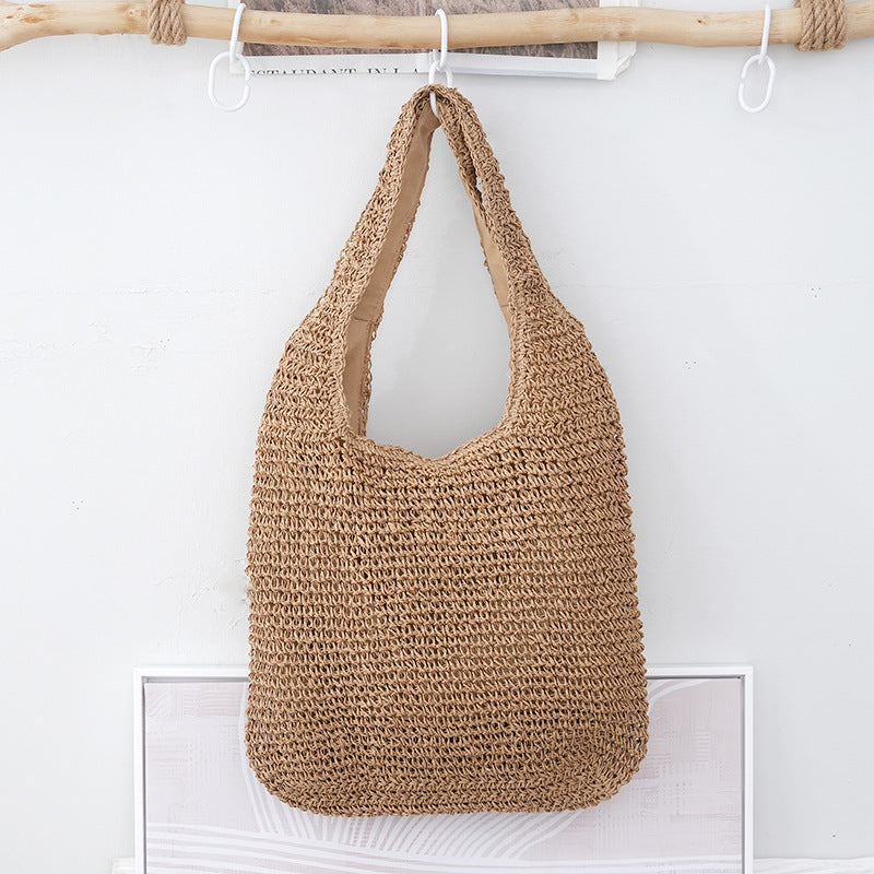 Woven Handheld Shoulder Tote Bag