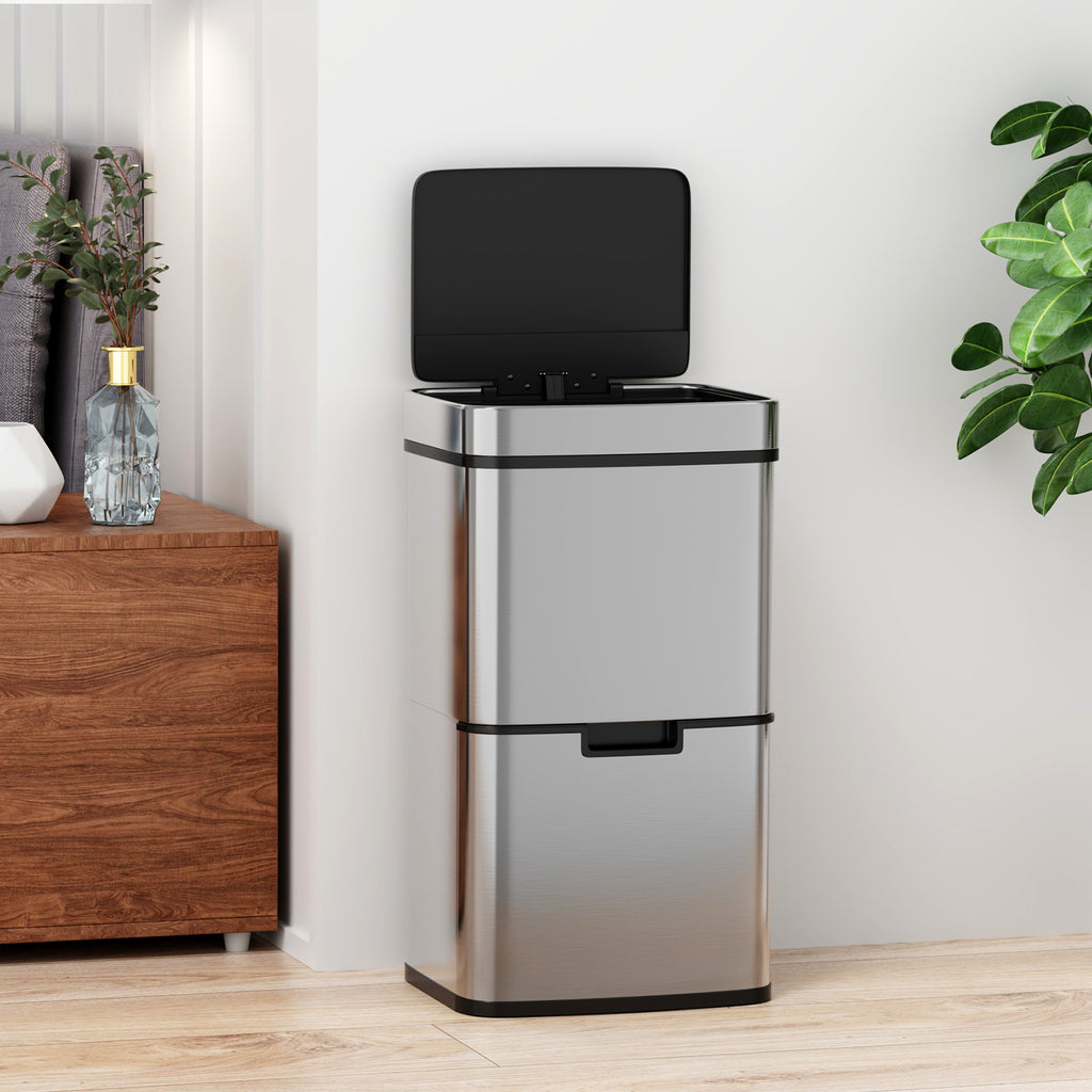 Foldable Stainless Steel Trash Can - detail view