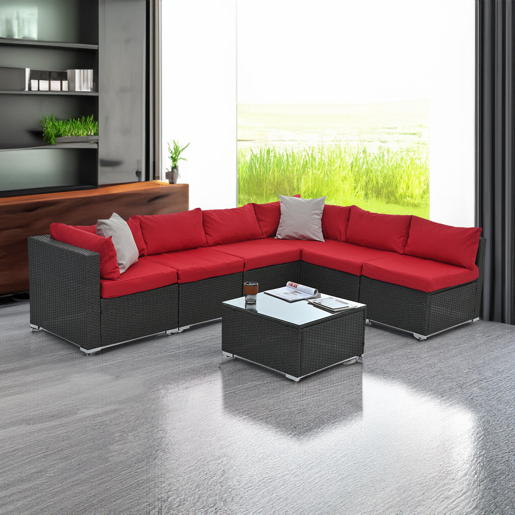 Dark Gray PE Rattan Patio Furniture Set