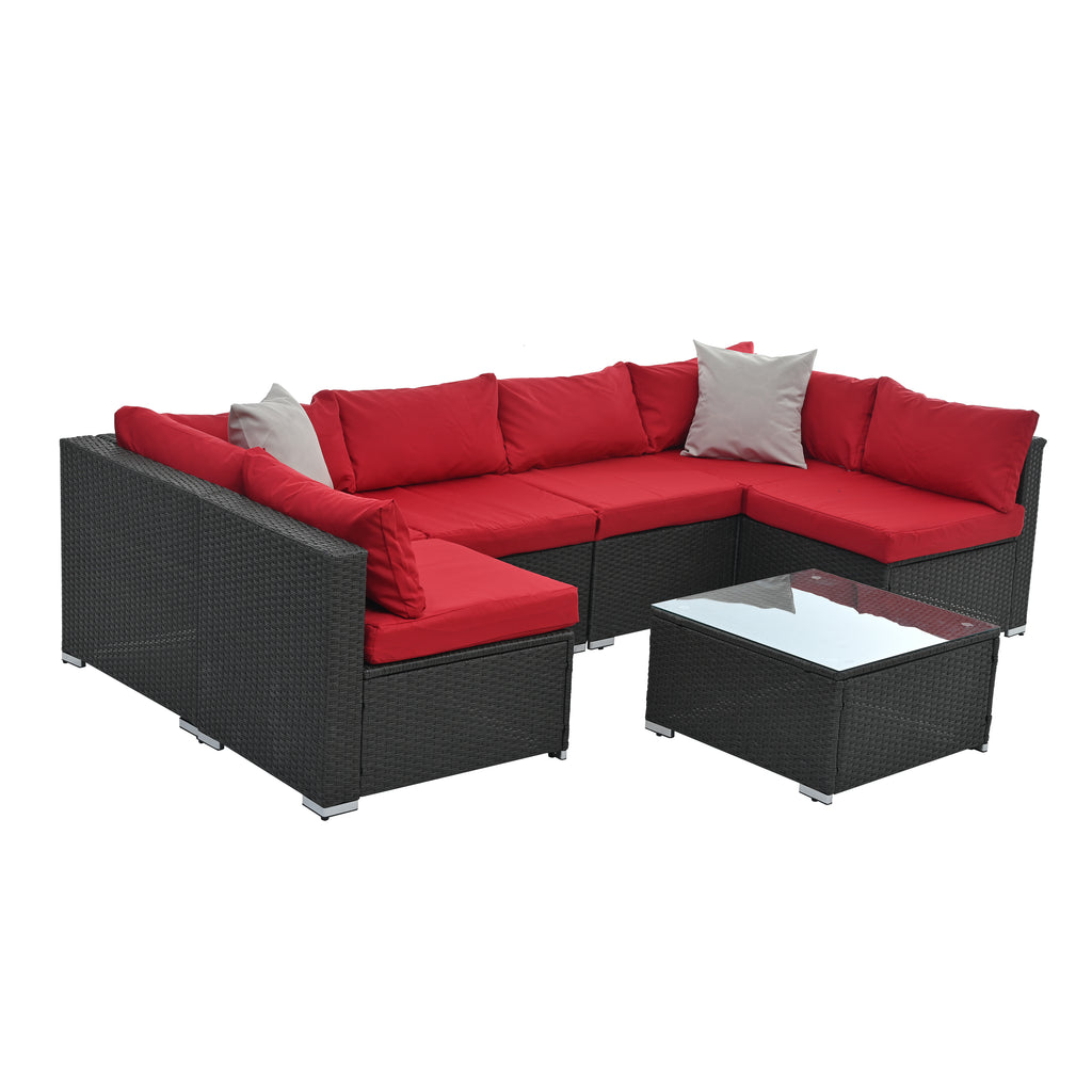 Dark Gray PE Rattan Patio Furniture Set