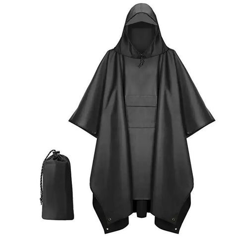 3-in-1 Outdoor Military Hooded Rain Poncho
