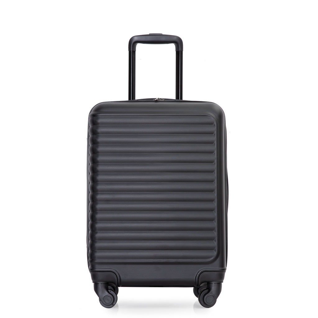 20" Carry-on Luggage Lightweight Suitcase, Spinner Wheels, Black