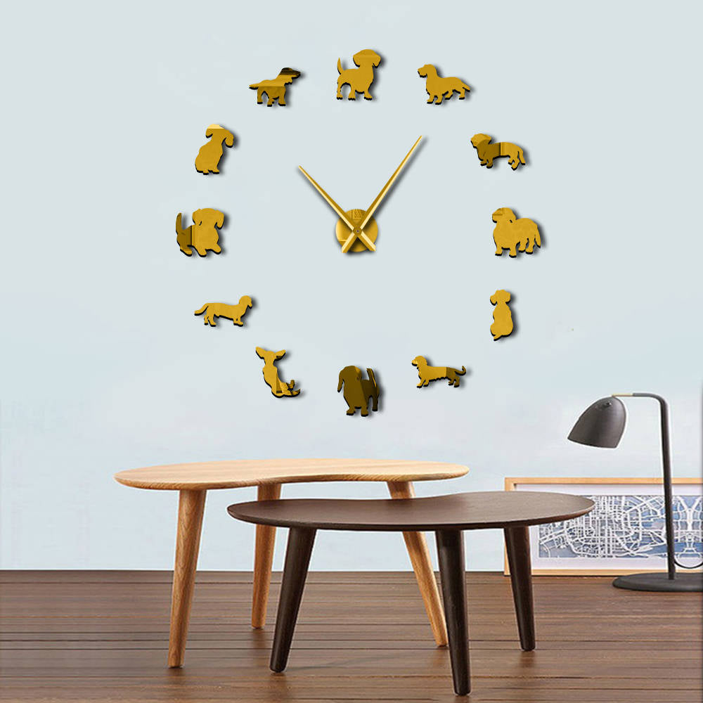 Dachshund Mirror-Effect Wall Clock - alternate view