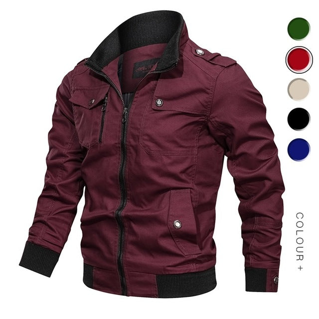 Men's Military Cotton Bomber Jacket - detail view