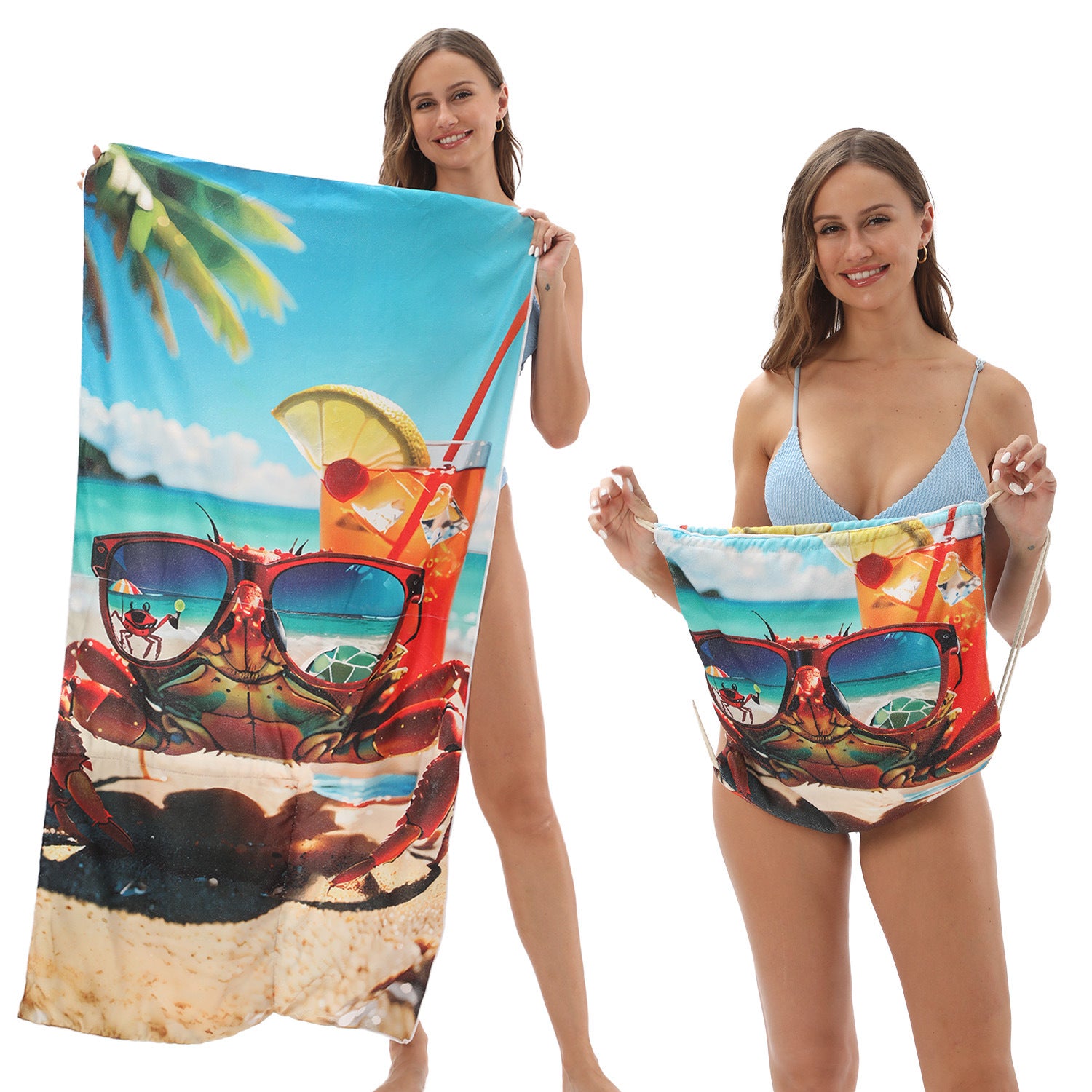 Foldable Two-in-One Beach & Bath Towel