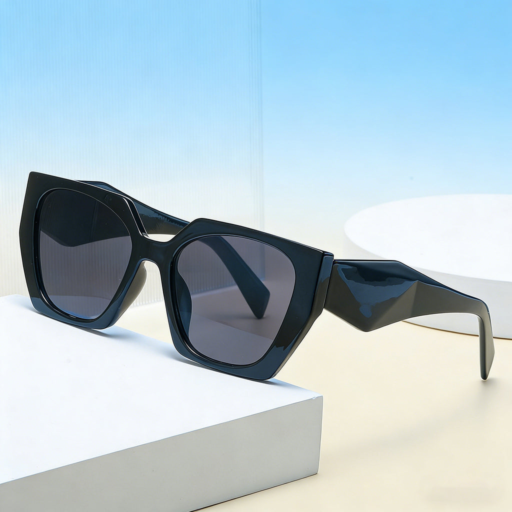Wide-Temple Cat-Eye Sunglasses