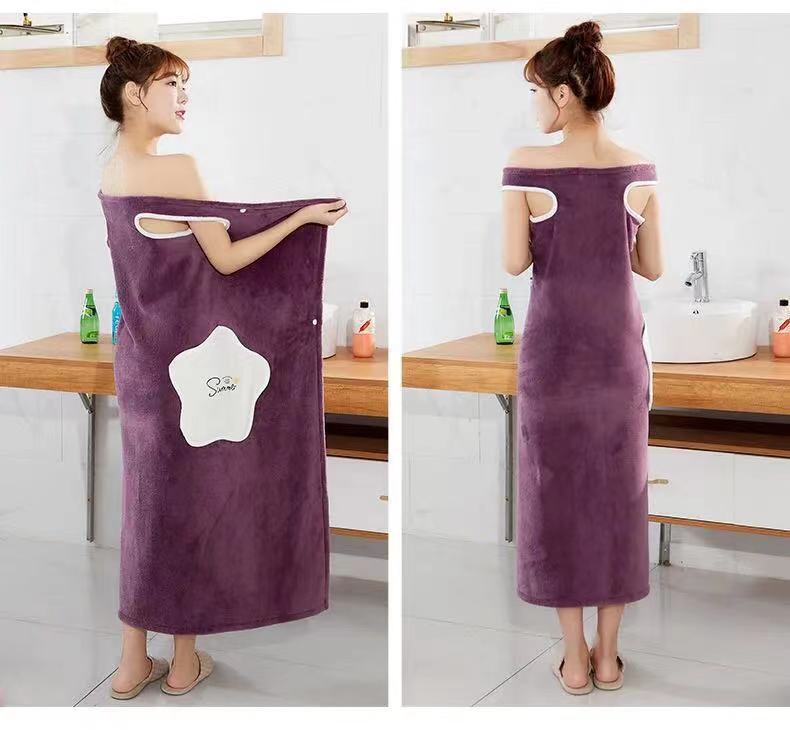 Wearable Coral Fleece Bath Towel - alternate view