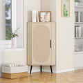 Rattan Door Freestanding Corner Cabinet - alternate view