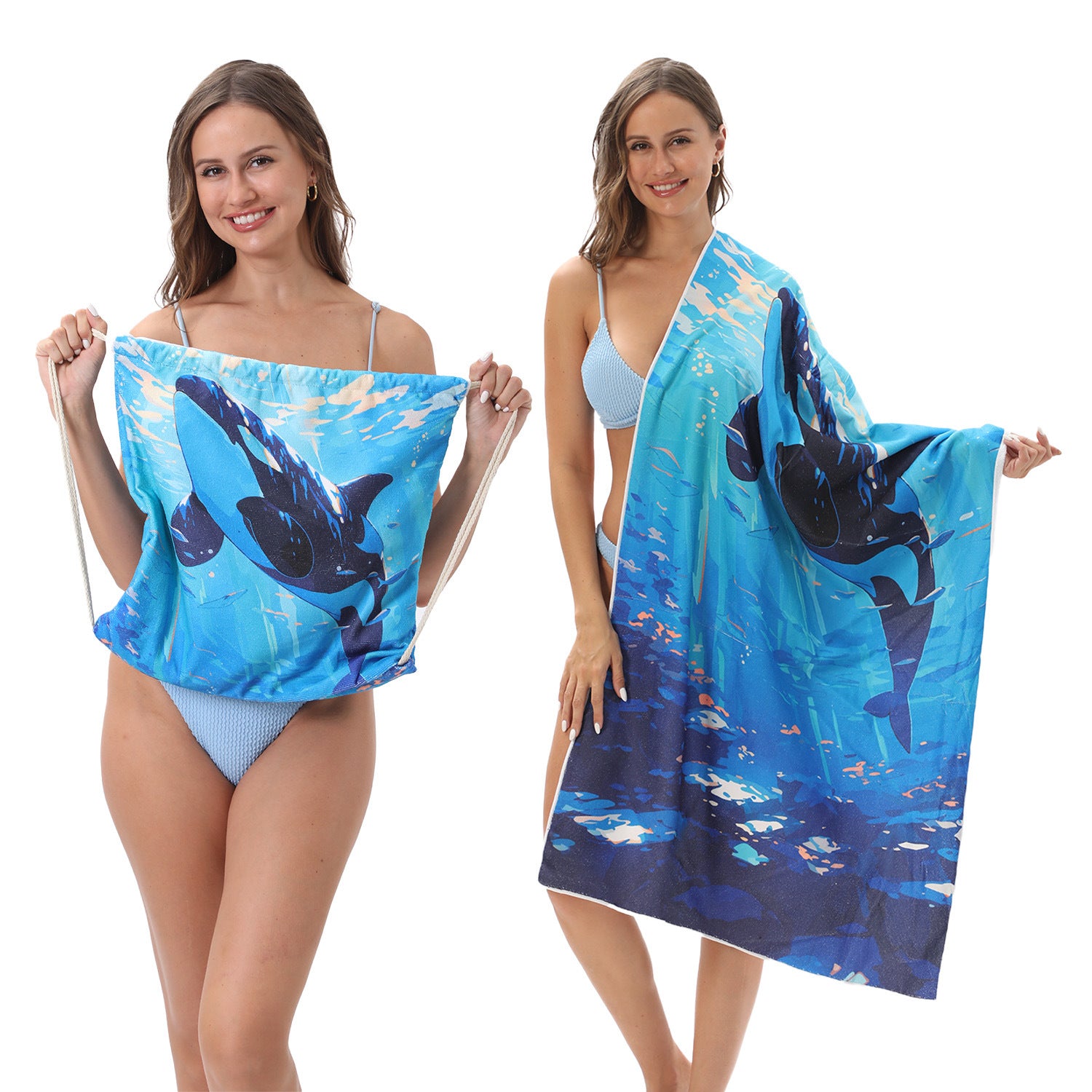 Foldable Two-in-One Beach & Bath Towel