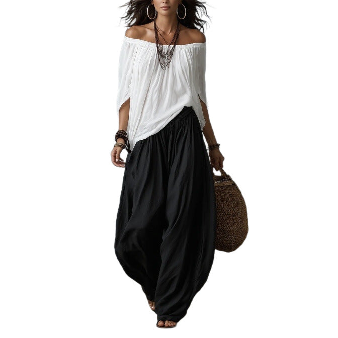 One-Shoulder Top & Wide-Leg Pants Set