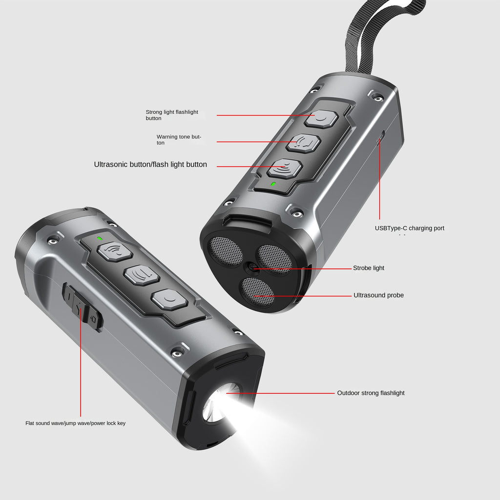 Ultrasonic Dog Repellent with Flashlight