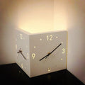 Nordic Dual-Glow Corner Clock | Silent LED Wall Clock | Modern Minimalist Home Decor