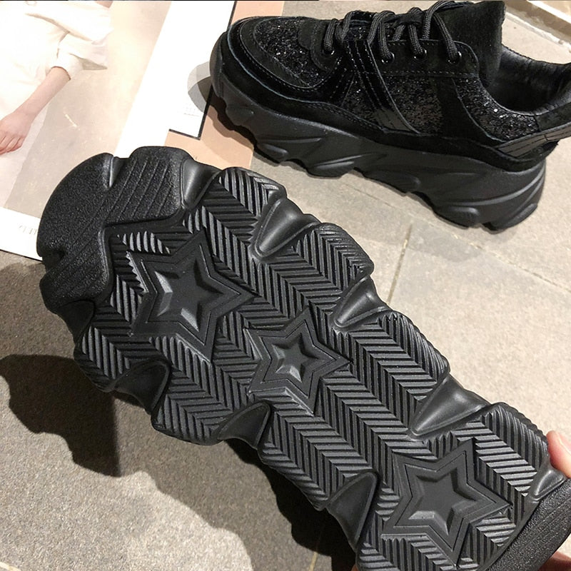 Women's Chunky Platform Wedge Sneakers - detail view