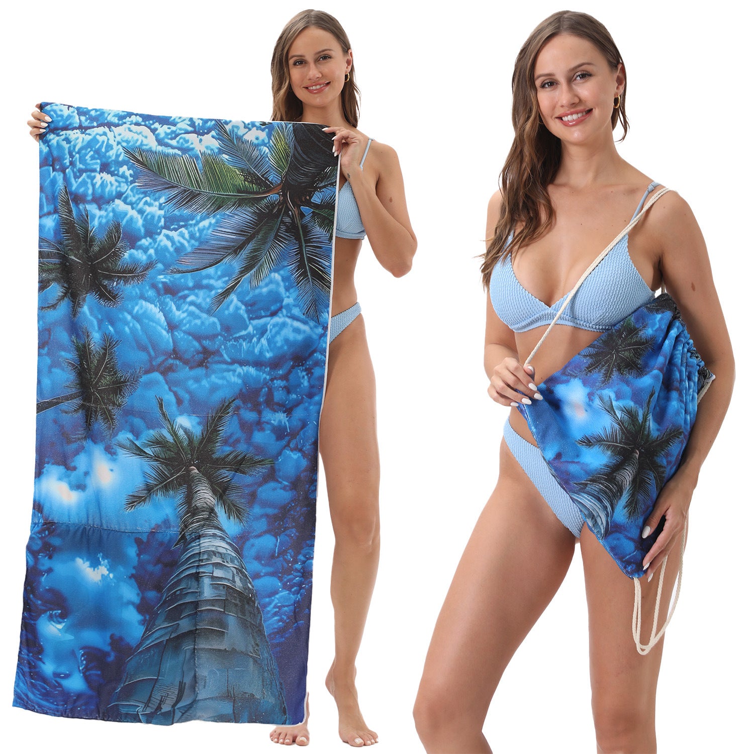 Foldable Two-in-One Beach & Bath Towel