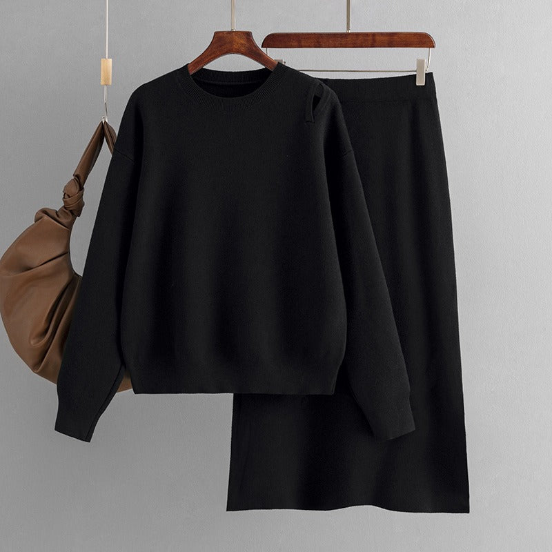 Knit Sweater & Skirt Casual Set