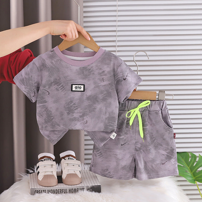Kids' Summer Sports Two-Piece Set | Short Sleeve & Shorts