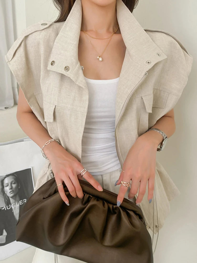 Women's Pocket Utility Vest Jacket