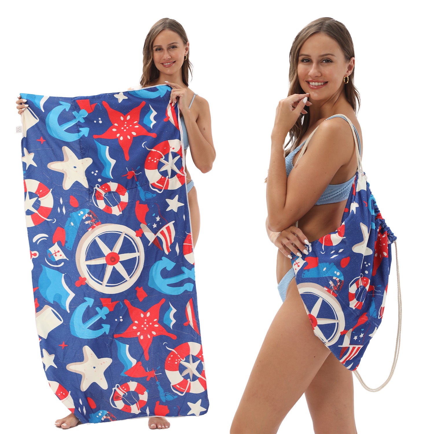 Foldable Two-in-One Beach & Bath Towel