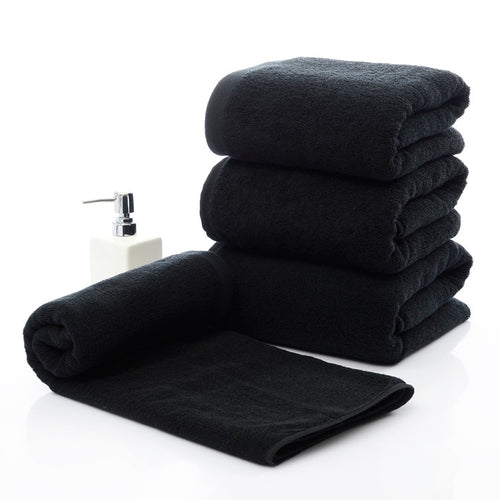 Black Cotton Terry Bath Towel Set - alternate view
