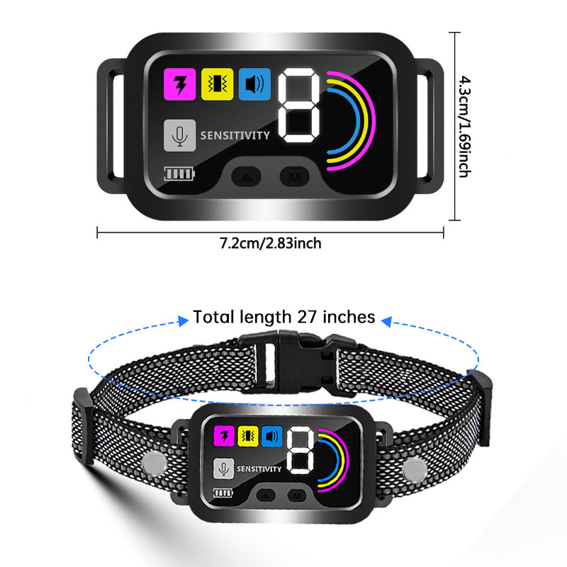 Smart Dog Bark Control Collar | Color Screen, 8-Level Sensitivity, IP67 Waterproof