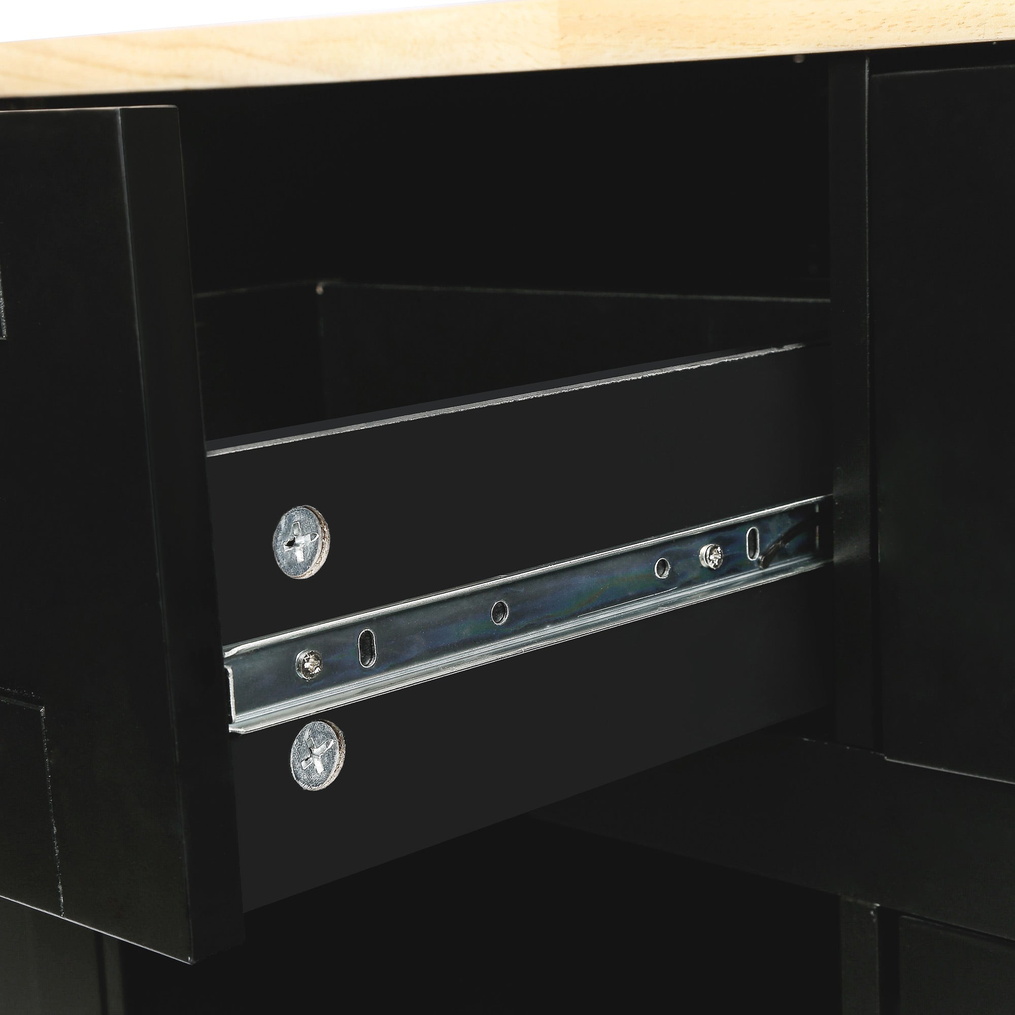 Rubber Wood Kitchen Trolley with Drop-Leaf Top
